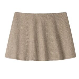 Bershka Taupe Ribbed Knit Skirt